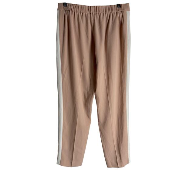Babaton Conan Nude Blush Crepe Side Stripe Slim Ankle Trouser Pants Size 10 - Picture 9 of 10
